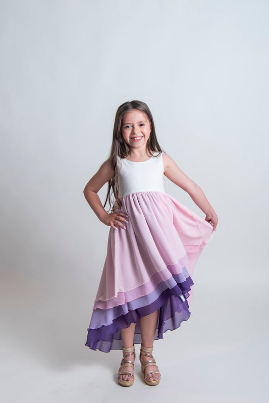 Lavender Ombre Tiered Dress