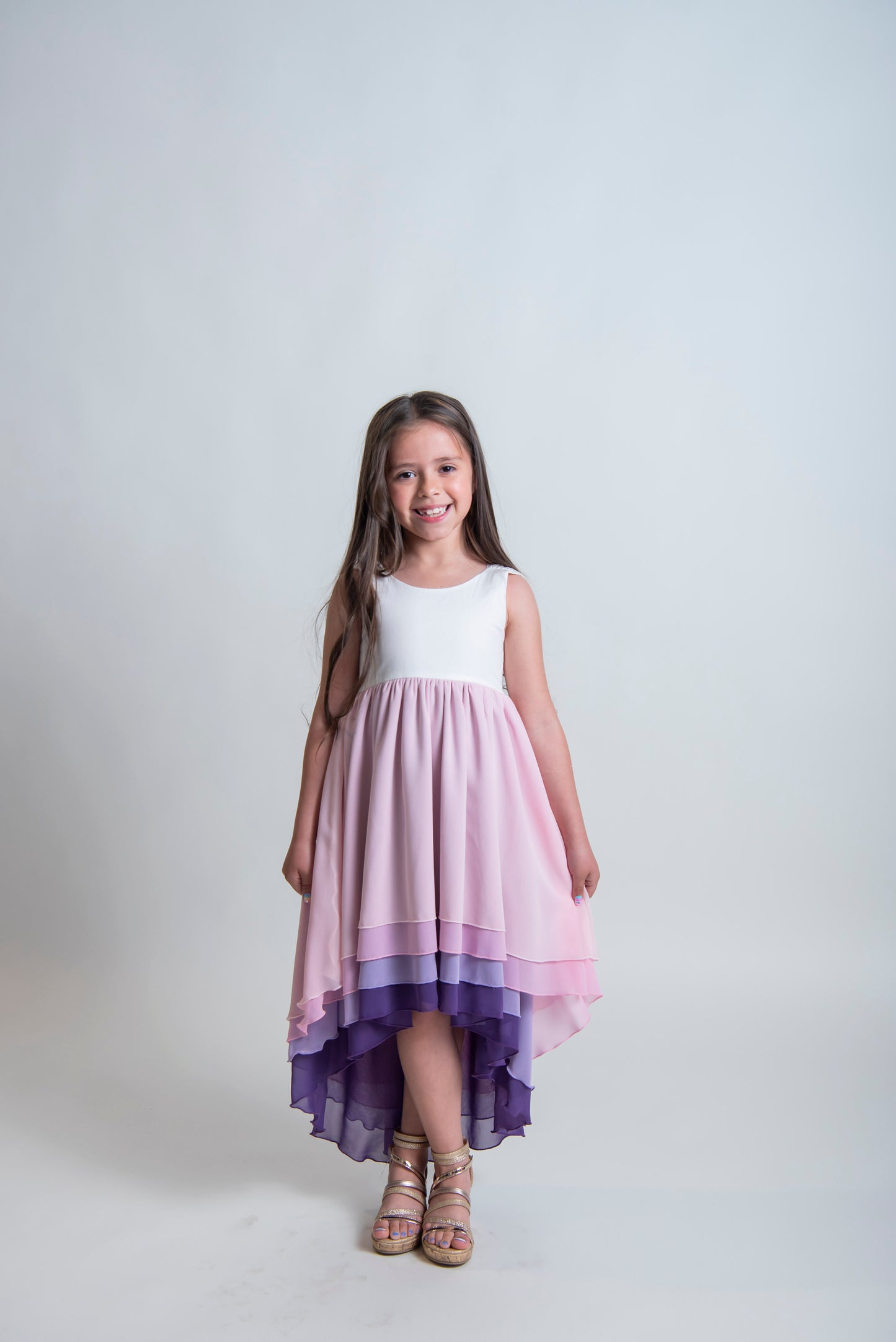 Lavender Ombre Tiered Dress