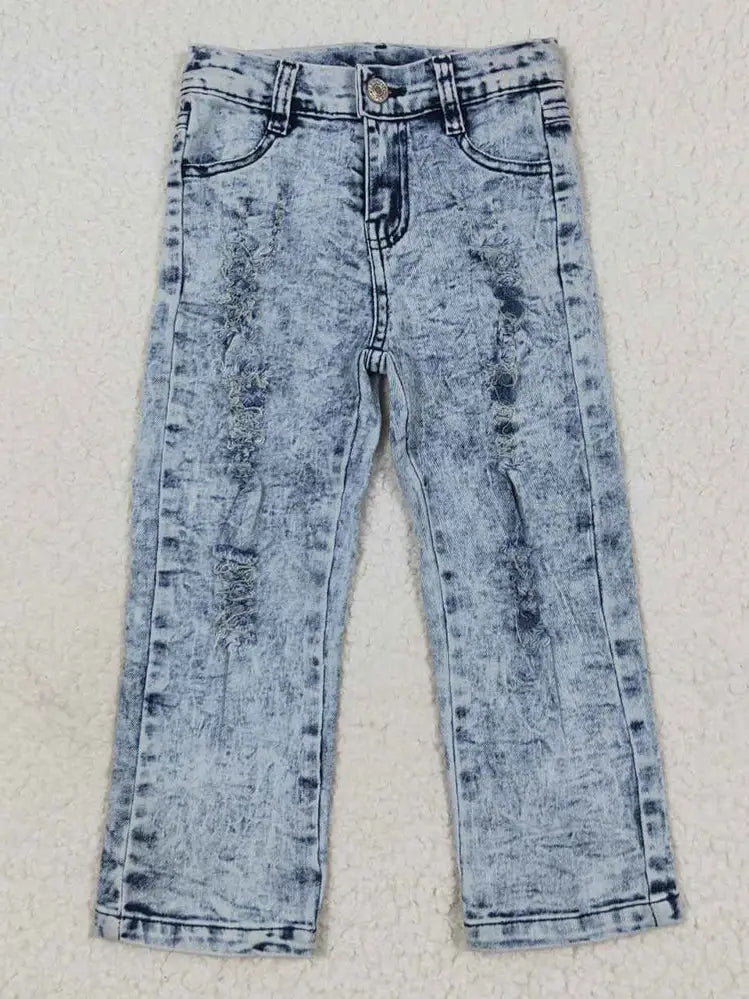 Bleach Wash Distressed Jeans