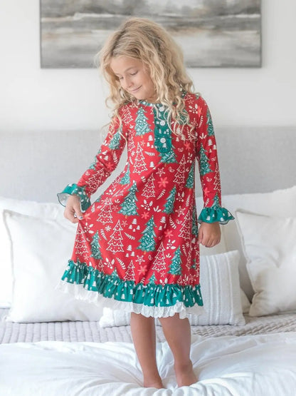 Christmas Tree Ruffle Gown