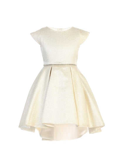 Ivory Shimmer Hi-Low Special Occasion Dress