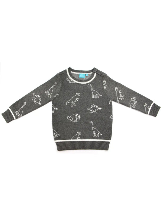 Grey Dinosaur Sweater