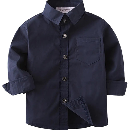 Navy Long Sleeve Button Up Shirt