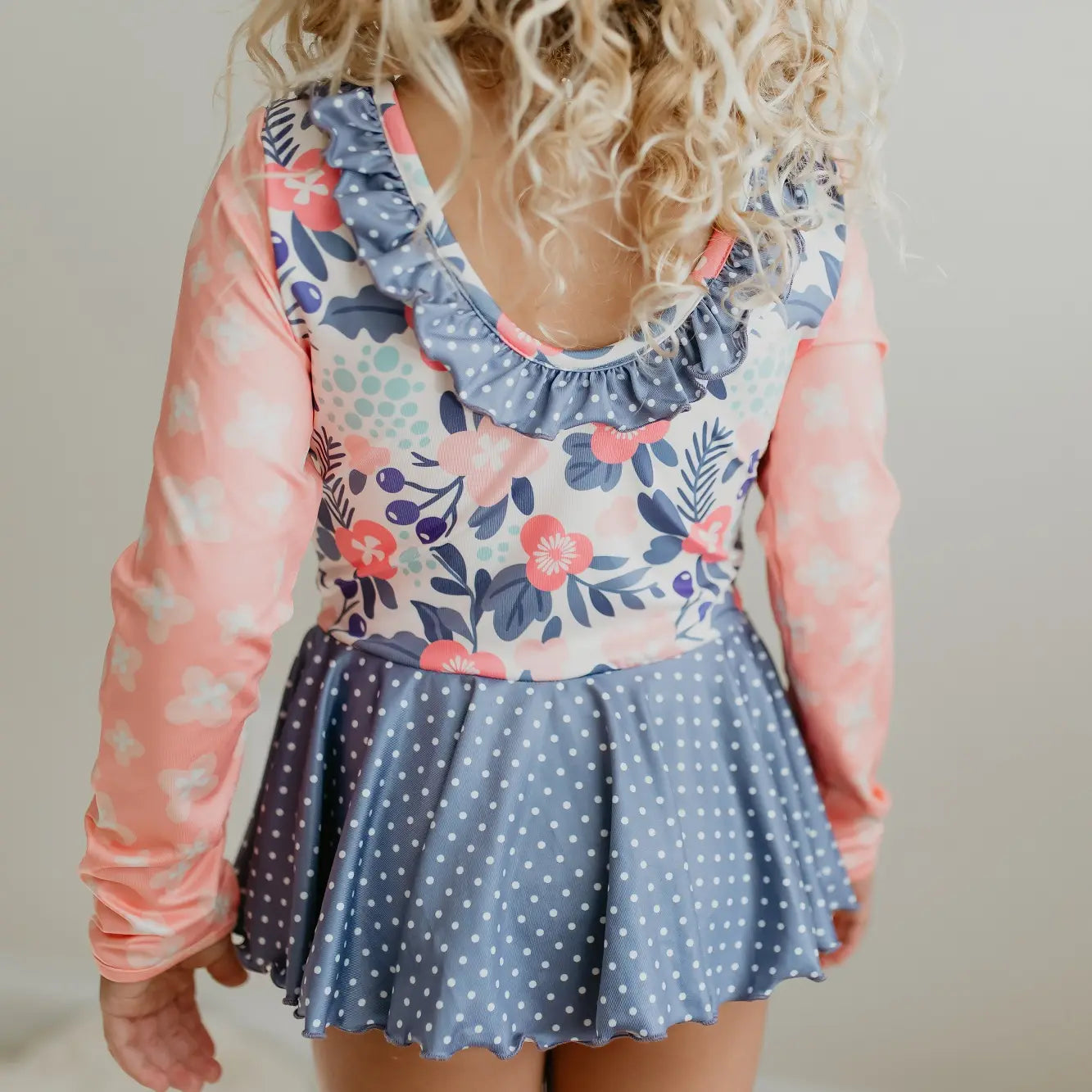 Blue and Pink Long Sleeve Skirted Leo