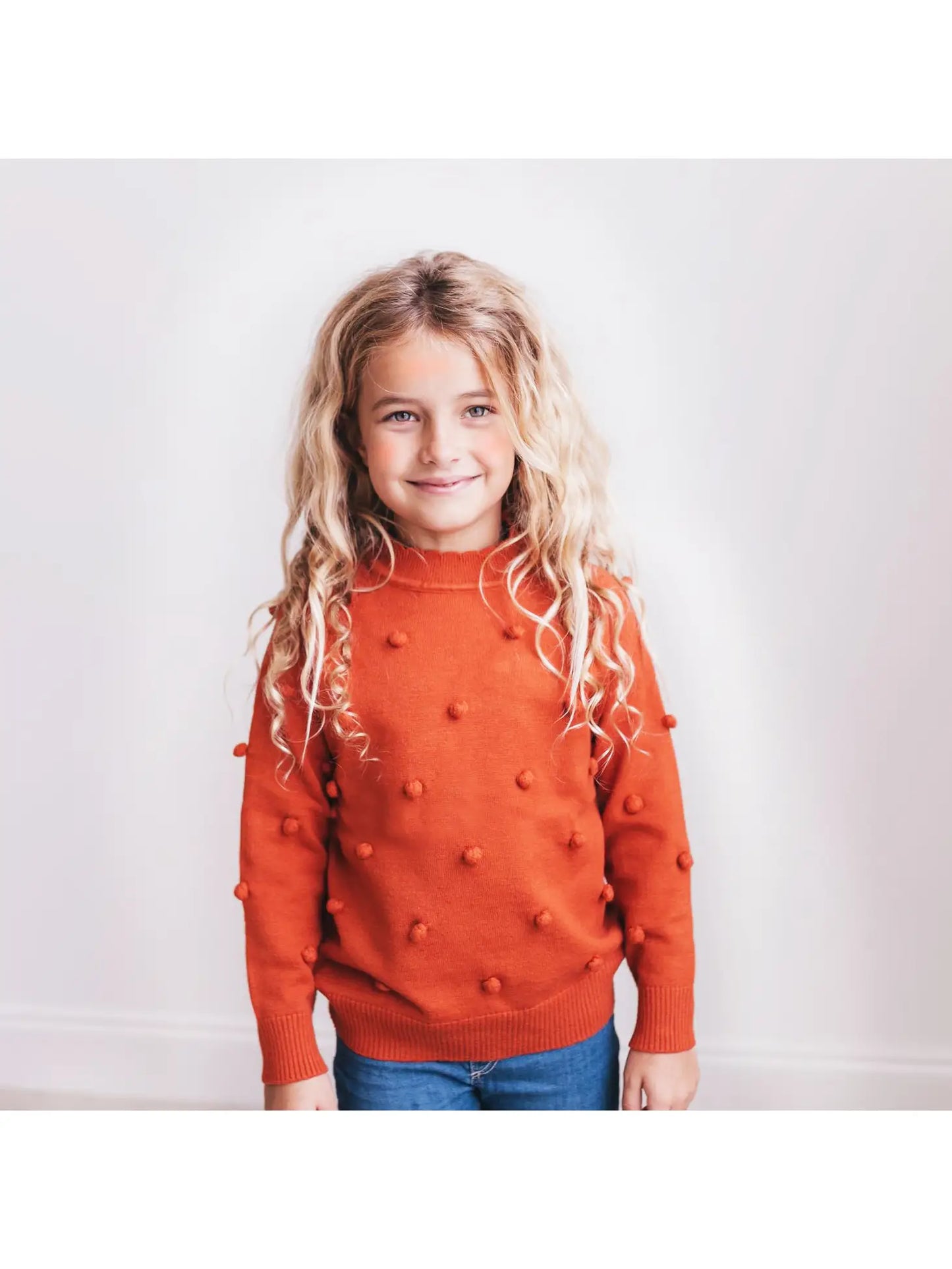 Rust Pom Pullover Sweater