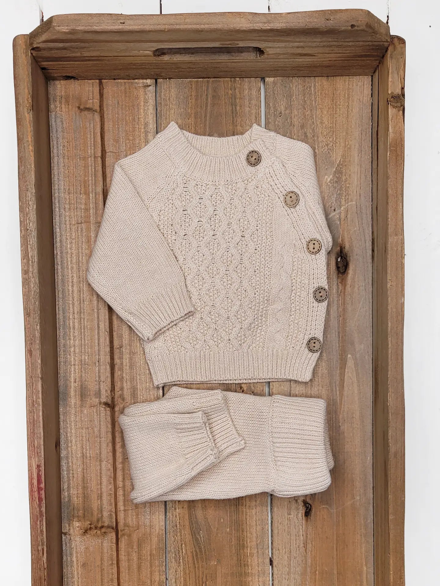 Cotton Knit Shirt and Pants Baby Outfit