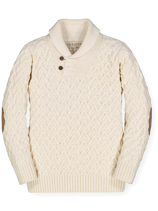 Shawl Collar Organic Cable Sweater