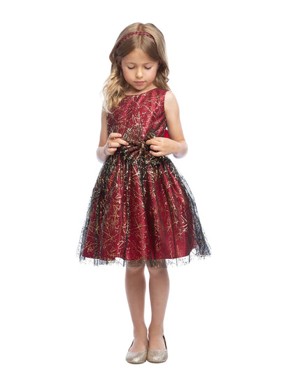 Gold and Red Splatter Paint Special Occasion Dress